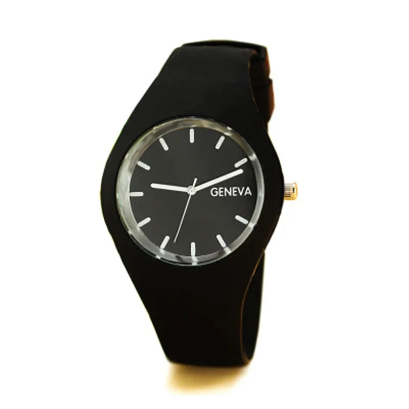 Повседневный простой стиль желе кварц-силиконовый ремешок для часов дамы браслет часы идеальный подарок часы для женщин Relojes hombre - Цвет: black