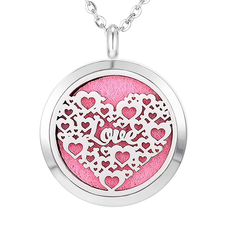 055 Essential Oil Diffuser Locket Pendant Necklace