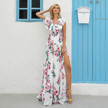 

HF Free Shipping Summer Dress Beach Bohemian Fashion Celebrity Evening Party Dresses Women Night Club Sexy Dress Long Vestidos