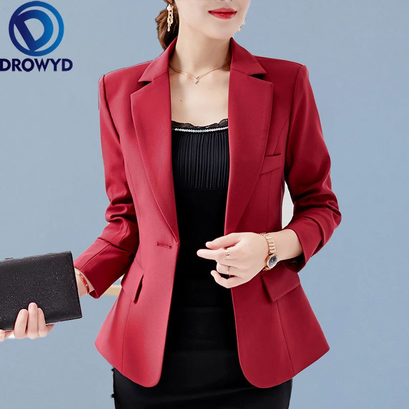 

Women Black Blazers 2020 Fashion Lady Office Pockets Jackets Suit Coat Casual Slim Tops Long Sleeve Formal Work Blazer 4 Colors