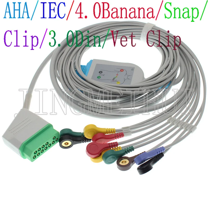 Compatível com Nihon 3m de Cabo. Kohden Supply K901 Artigo Bj-900p 10-chumbo Cabo Ecg Bsm-2301 – 2353 5100