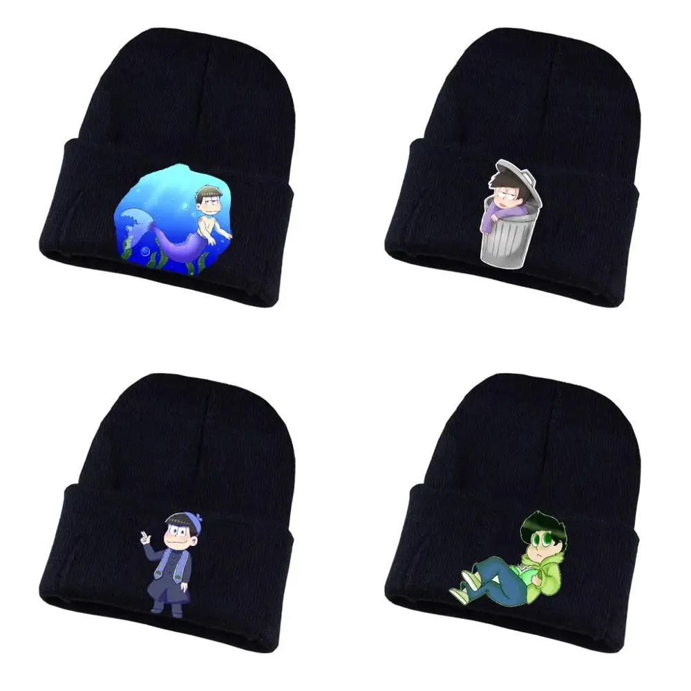 Osomatsu-san вязаная шапка для косплея унисекс принт Для Взрослых Повседневная хлопковая шапка для подростков зимняя вязаная шапочка