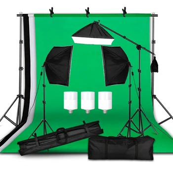 

Photography Background Frame Support Softbox Lighting Kit Photo Studio Equipment Accessories Green Black White Backdrop Tripod