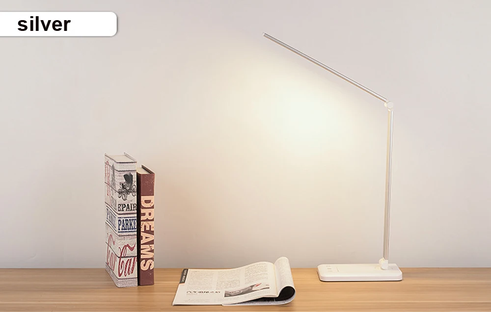 Светодиодный сенсорный Настольный светильник с защитой глаз, пять файлов, Затемняющая Складная Настольная лампа, креативная настольная лампа для чтения