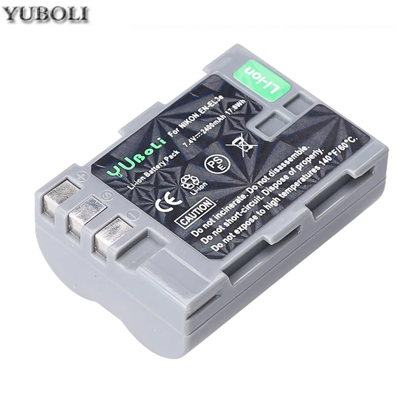 Высокое качество 2 шт. EN-EL3e EL3e 7,4 V 2400 мА/ч, Камера Батарея для Nikon ENEL3E RU EL3E D30 D50 D70 D90 D70S D300 Камера аксессуары