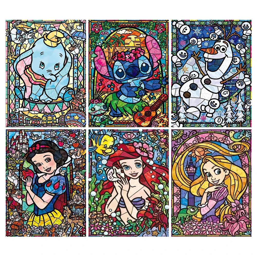 Disney Diamond Painting Cartoon Characters Set Hobby Art 5D DIY Round Drill Fairy Princess Diamond Mosaic Embroidery Home Decor diy diamond painting