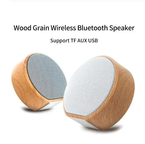 Деревянные зерна беспроводной Bluetooth динамик портативный мини-сабвуфер аудио подарок стерео громкоговоритель звук система Поддержка TF AUX USB A60