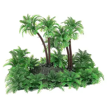 

3.9 inch Height Artificial Coconut Palm Plant for Aquarium Fish Tank Green
