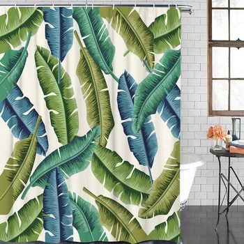 

Summer Green Tropical Plant Palm Leaves Bathroom Shower Curtain Home Decoration Shower Curtain Bathroom Accessories