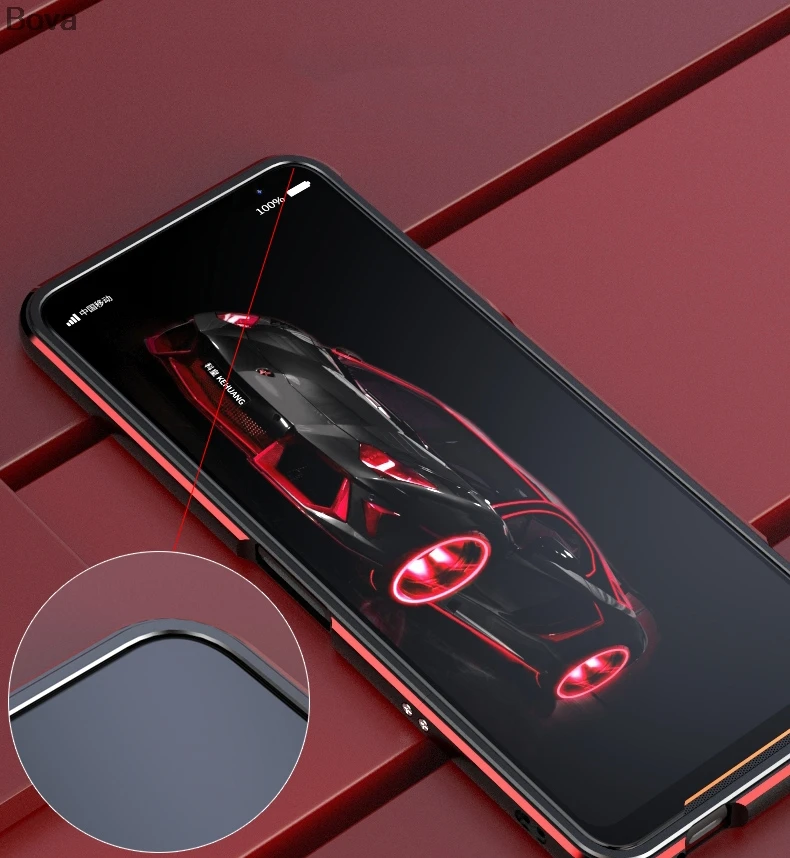 Чехол для ROG Phone2 роскошный Ультратонкий алюминиевый бампер для Asus ROG Phone 2 ZS660KL+ 2 пленки(1 передняя+ 1 задняя