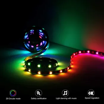

LED Rainbow light,USB and Battery Box Power Supply, Music sync light bar, LED rope light chase effect, 360 degree signal