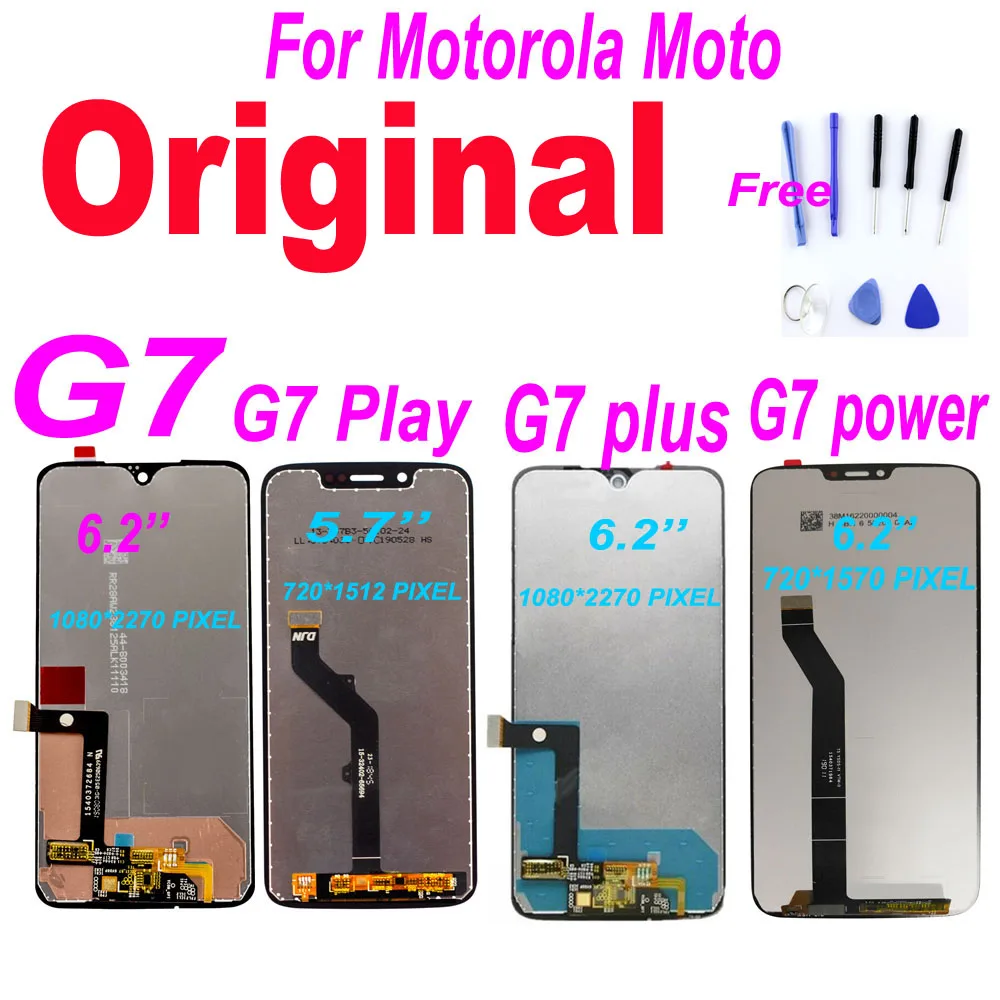 

Original For Motorola Moto G7 Power Display XT1955 LCD G7 Plus Touch Screen Digitizer G7 Play LCD Replacement XT1952 LCD For G7