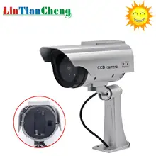 Cámara falsa ficticia Solar exterior bala impermeable casa seguridad calle CCTV vigilancia con luz LED envío gratis(China)