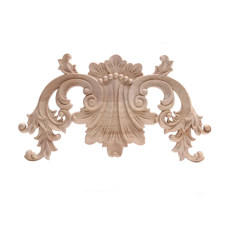 

European Decorative Wood Carving Furniture Fittings Wooden Corner Flower Gate Fine Carved Flower and Solid Wood Adhesive Modern