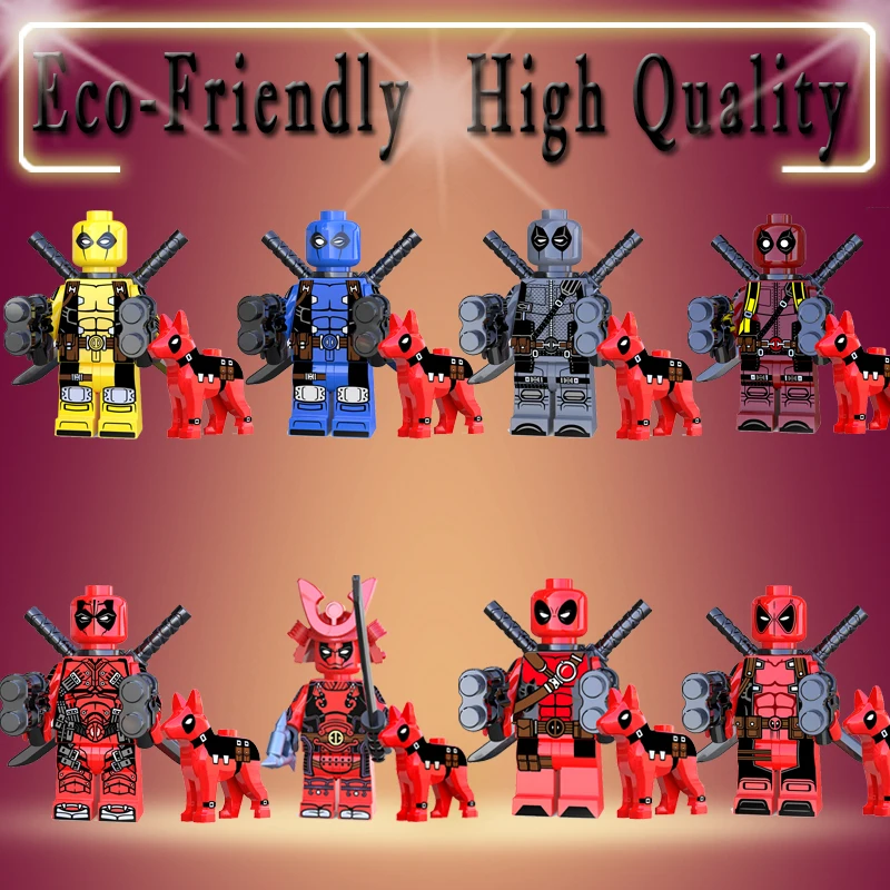 

Super hero Building Block Avengers marvel Deadpool dog Iron Man War Machine Thor action fiugre bricks children Toy gifts KT1030