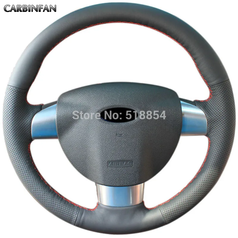Искусственная кожа черного цвета для Ford Focus 2 2005-2011(3-спицы) | Автомобили и