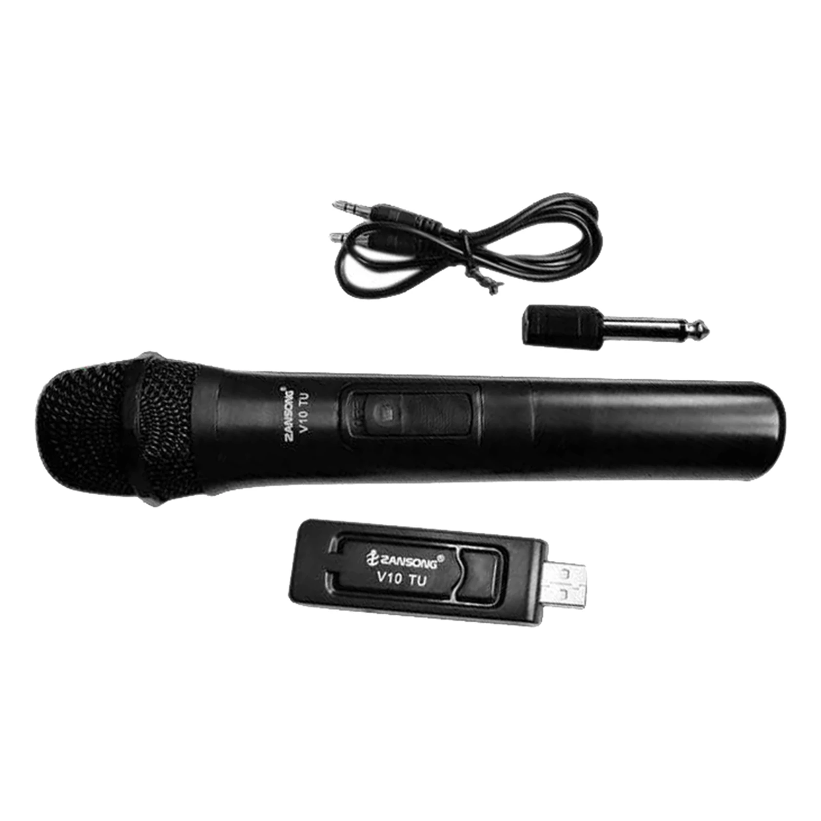 Wireless Microphone VHF Handheld Microphone with Receiver for Karaoke Speech Loudspeaker 3.5mm 6.35mm Adapter Mic
