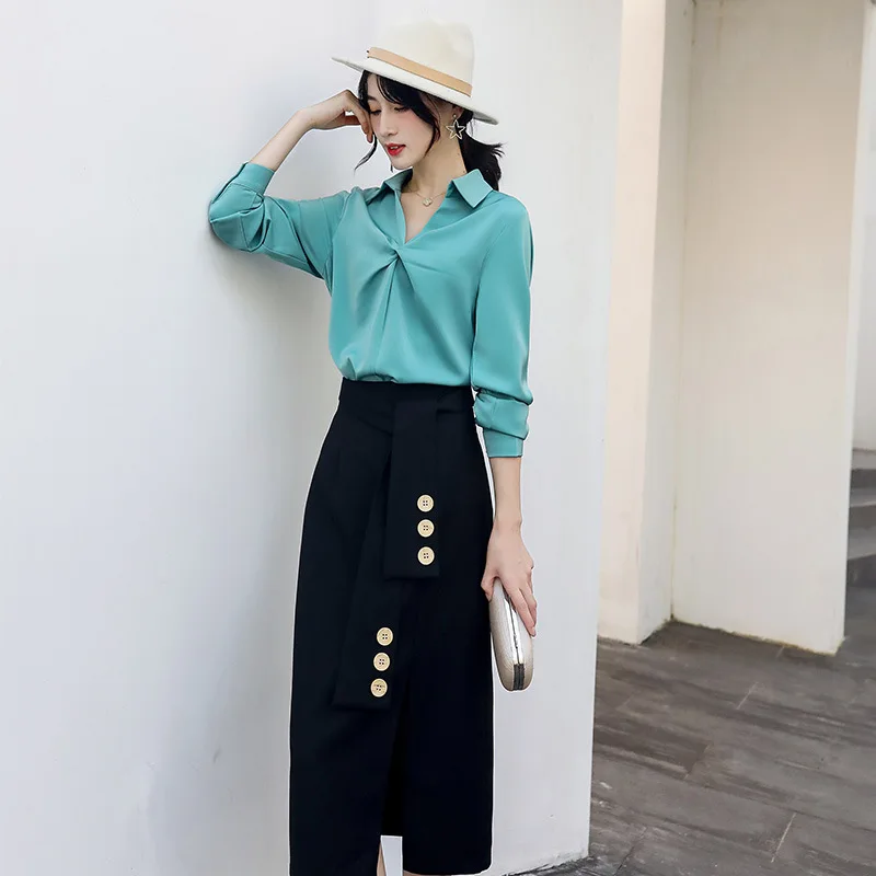 

Hipster Sweet Fashion Set 2020 Spring And Autumn WOMEN'S Dress New Style Elegant Gentle Wind Goddess-Style Skirt Two-Piece Set