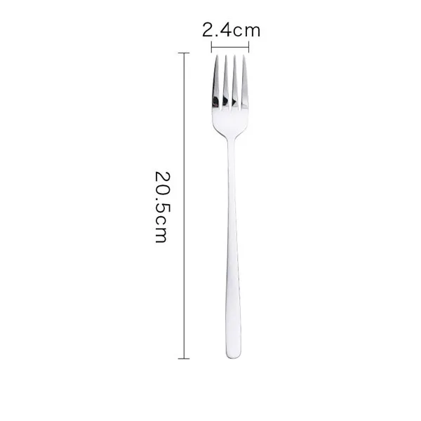 sliver fork 304 ложка из нержавеющей стали, вилка, серебряное розовое золото, прочный Кофе Торт десертное мороженое, фруктовая вилка, ложки, столовая посуда все для праздника - Цвет: sliver fork