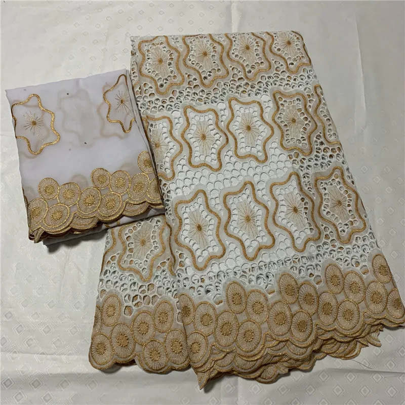 

Wholesale african swiss voile lace fabric with stones white nigerian lace dubai fabric for wedding 5+2yards/lot