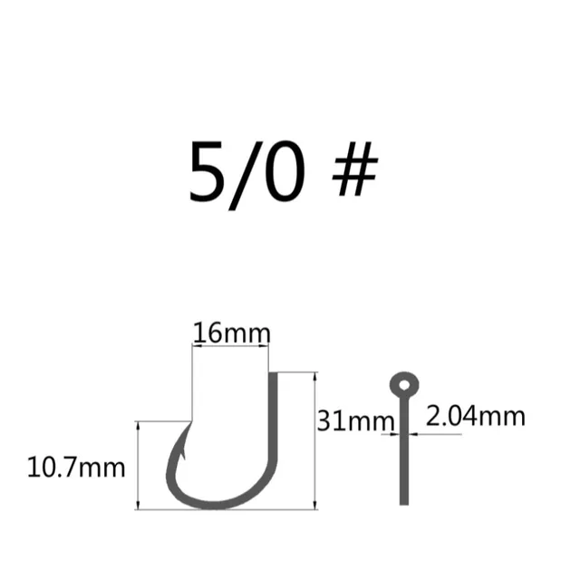 50pcs Mustad Hooks Jig Bait Deep Ocean  10827np# 4X Strong  Barbed Fishhook  Pesca Anzol Iron Board E