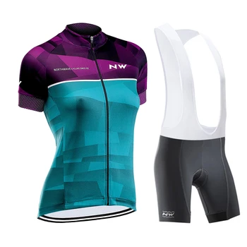 

Northwave 2020 Women Cycling Jersey Set Summer MTB Bike Clothing Female Bib Shorts Suit Road Bike Jersey NW Ciclismo Maillot