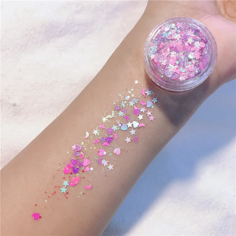 1pcs 24colors Pigment Eye Shadow Shimmer Sparkling Diamond Holographic Chunky Glitter Gel Sequins Mermaid Sequins Powder 5665