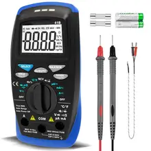 Holdpeak 41b 6000 contagens voltímetro amperímetro para ac dc volt & corrente, capacitância, temp e testador de diodo elétrico com ncv
