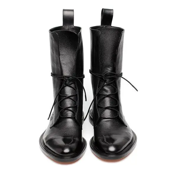 black SHENGY/; кожаные ботинки на плоской подошве в британском стиле; черные ботинки с острым носком; красивые мотоботы; женские ботинки; Прямая поставка - Цвет: black