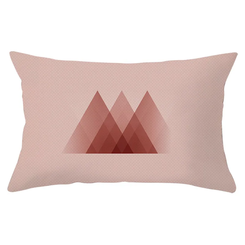 Fuwatacchi Pink Rectangle/polyester Cushion Cover Geometric Throw Pillowcase for Sofa Decorative Throw Pillows Covers 30*50cm