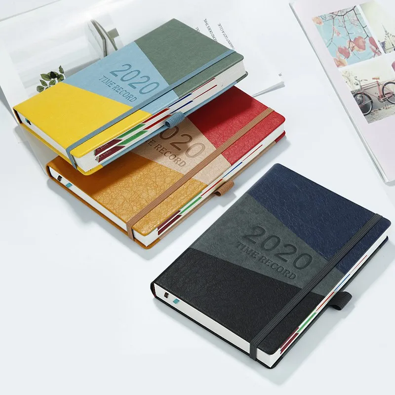 

Colorful 2020 Year A5 Calendar Notebook Logo Customize Agenda Book Daily Leather Office School Supplies Diary Planner Binder