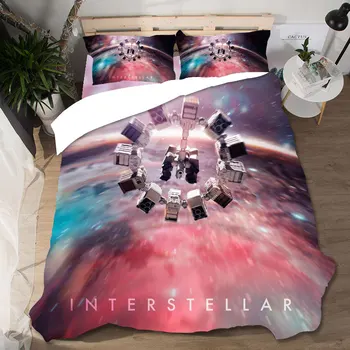 

Home Textile Linens Cotton Bedding Set Duvet Cover Bed Set Interstellar Patterned Pillow Bed Cover Set Single Queen King Size
