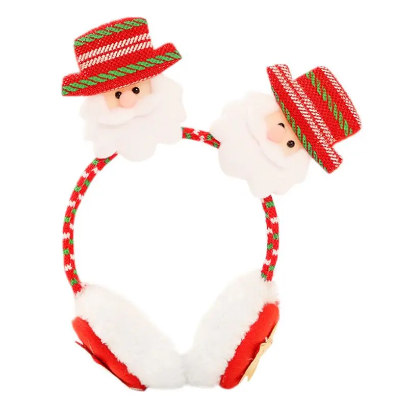 Детский Взрослый зимний Рождественский Санта Клаус двойной кукла наушник теплая повязка на голову застежка LX9D