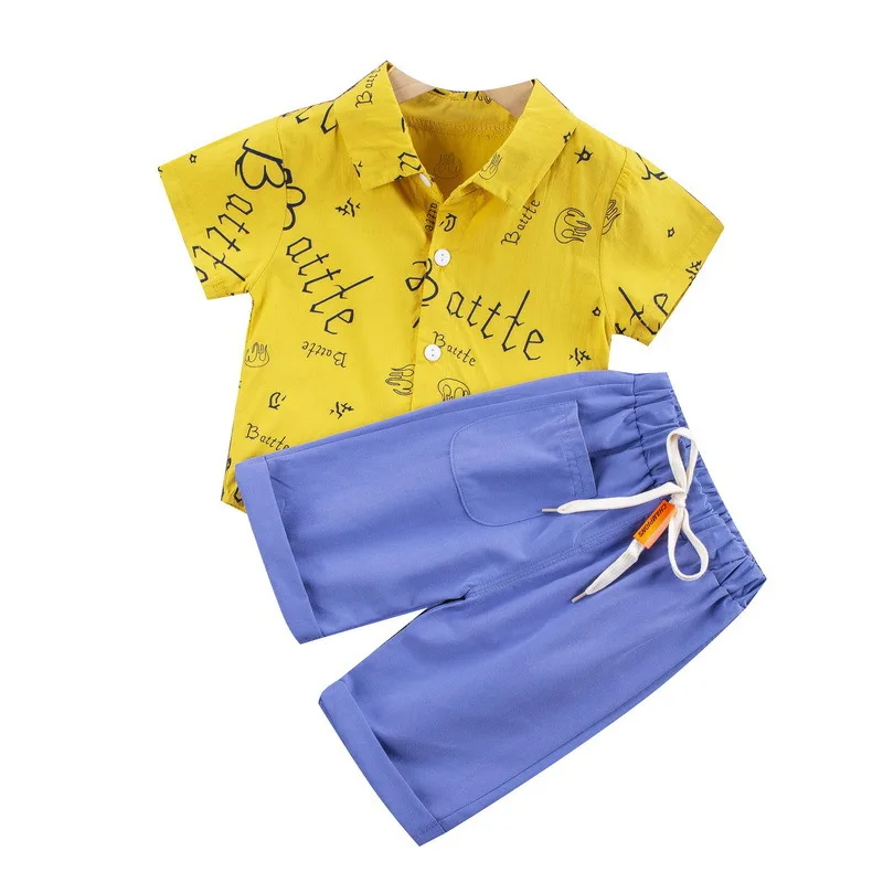 

Children Fashion Cotton Clothes New Summer Baby Girls Boys Shirt Shorts 2Pcs/Set Toddler Casual Costume Kids Cartoon Tracksuit