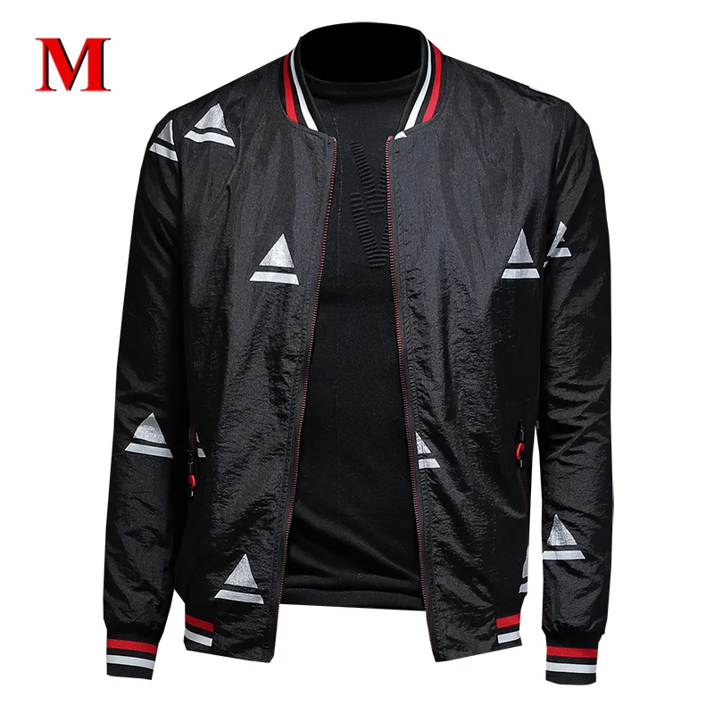 

MENNE 2020 New men jacket print Pattern jacket men zipper coat