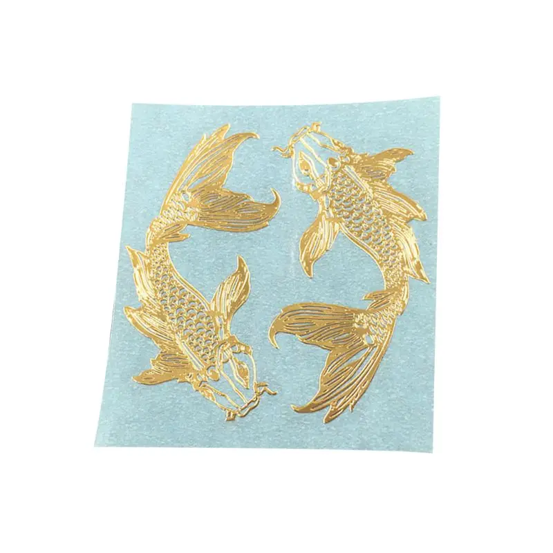 

2Pcs/Pair Golden Carp Fish Epoxy Resin Mold Material Metal Sticker DIY Handmade Jewelry Fillings for Phone Case Making