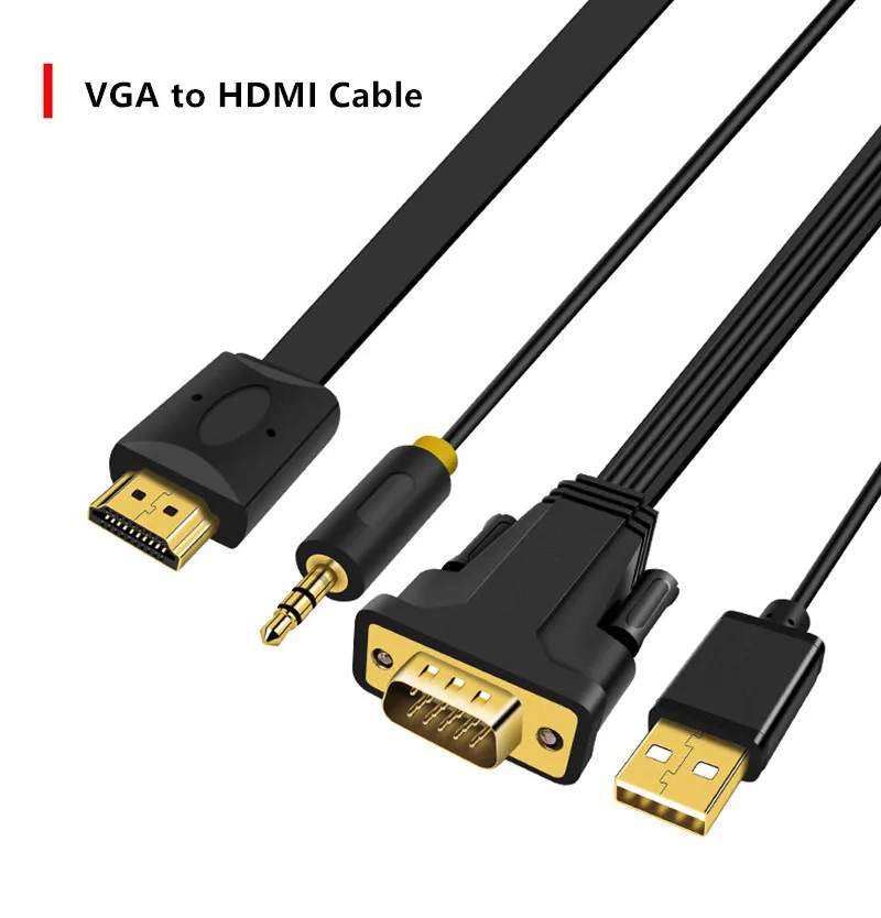 Veggieg VGA к HDMI кабель с аудио и USB питания VGA HDMI кабель