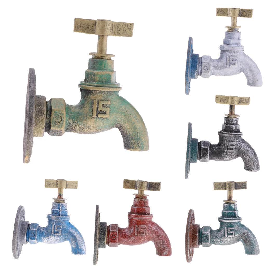Vintage Retro Spigot Handle Knob Shaped Coat Robe Hook Metal Wall Mount Kitchen Bathroom Decor