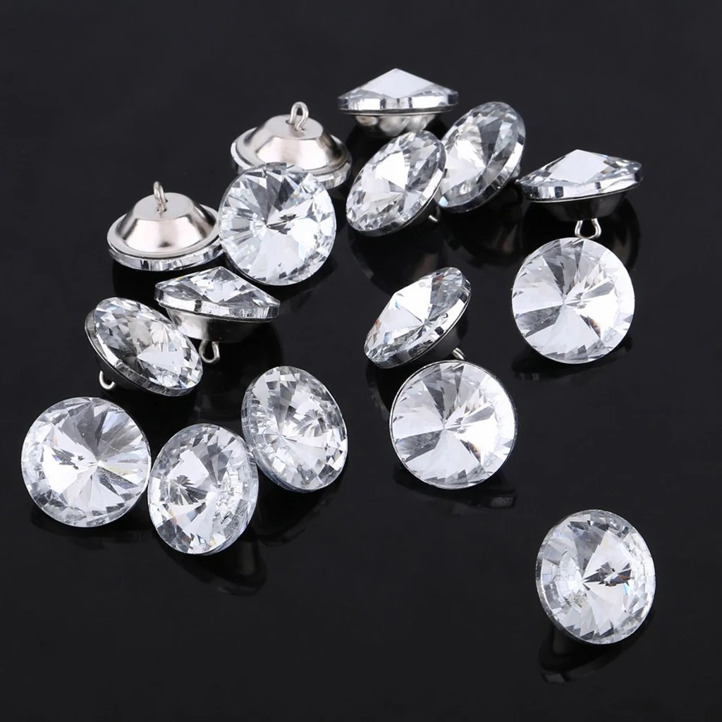50pcs Flower Crystal Buttons For Sewing Sofa Upholstery Button DIY Crafts De