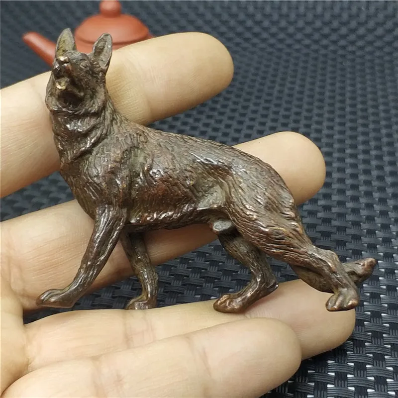 Кулон из чистой меди с резным волка статуэтка король животного амулет аксессуары