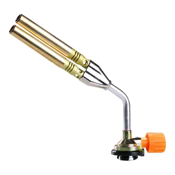 

Double Nozzle Flamethrower Burner Butane Gas Blow Torch Hand Ignition For Camping BBQ Tool Outdoor Flame Welding Jet Fire Burner