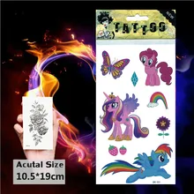 Cartoon Cute Little Pony Temporary Tattoos Body Art Flash Tattoo Sticker Butterfly Unicorn Waterproof Tatoo for Children Kids