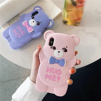 

Case For Vivo Y91C Cute Cartoon Bear Hug Me Back Cover Funda Phone Accessories Coque