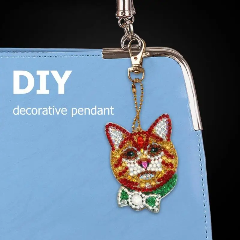 4 шт. DIY Алмазная картина брелок специальная форма полная дрель украшения "кошки" Алмазная картина вышивка крестиком Мода