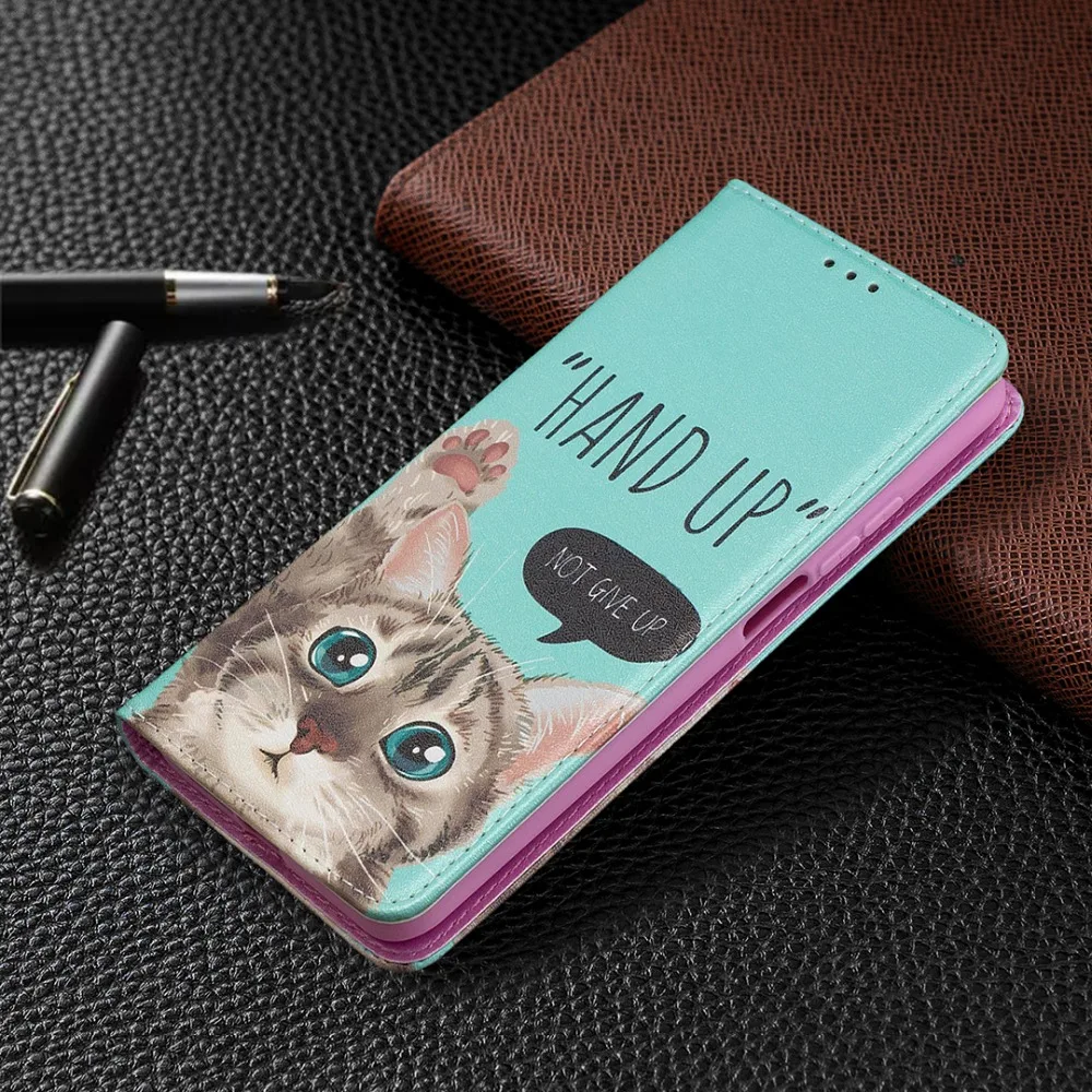 phone cases for xiaomi Leather Case For Xiaomi Redmi Note 9 8T 9s 9 8 Pro Max Redmi 9 9A 9C 8 8A Fundas Wallet Stand Book Flip Cover Cat Painted Coque xiaomi leather case cosmos blue