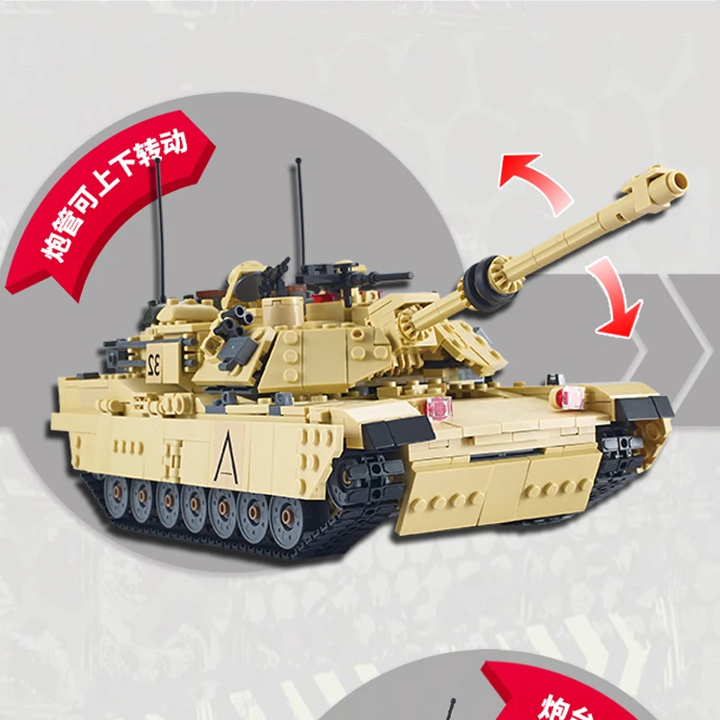 Военный танк тигр M1a2 Abrams модель строительные блоки мировая война 2 Gemany являются