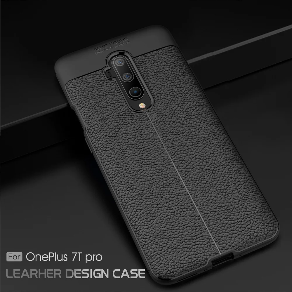 Чехол для телефона для OnePlus 7 7T 6 6T TPU Litchi чехол с узором против царапин противоударный защитный чехол для мобильного телефона OnePlus 7T Pro