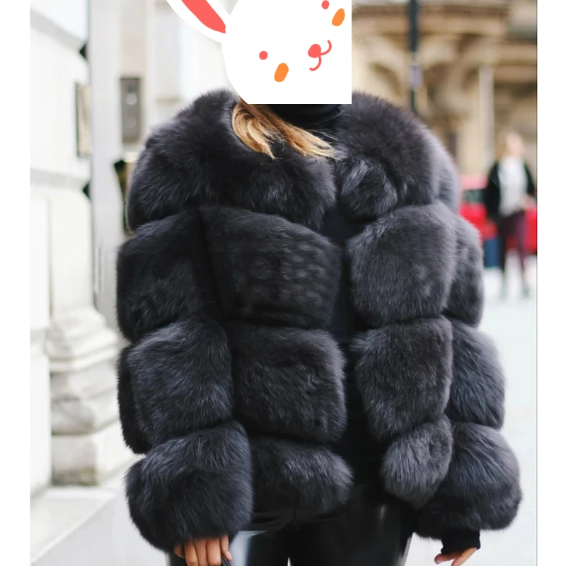 

Fandy Lokar Real Fox Fur Jackets Women Fashion Long Sleeve Coats Women Elegant Solid Jackets Female Ladies HAA