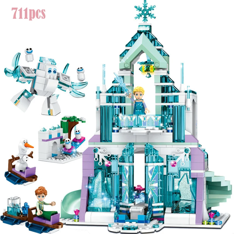 

Frozen Snow World Series The Elsa`s Magical Ice Castle Set girls Building Blocks Bricks Toys Girl friend compatible 41148 Disney