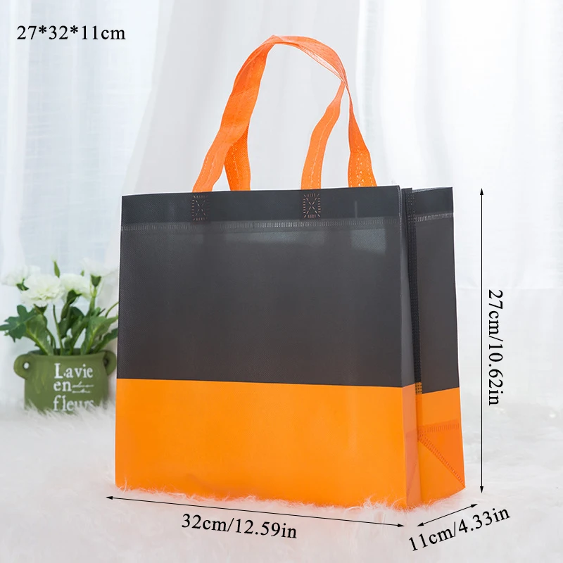 orange S Новая складная сумка для покупок, многоразовая сумка-тоут, складная сумка для путешествий, сумка для покупок из разноцветной ткани, нетканые Эко сумки для покупок - Цвет: orange S